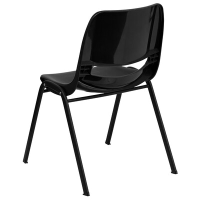 Flash Furniture HERCULES Series Plastic Shell Stack Chair, Black (RUTEO1BK)