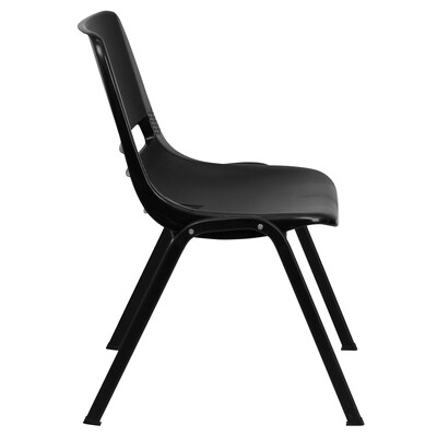 Flash Furniture HERCULES Series Plastic Shell Stack Chair, Black (RUTEO1BK)