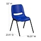 Flash Furniture HERCULES Series Plastic Shell Stack Chair, Blue/Black (RUTEO1BL)