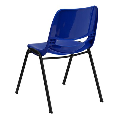 Flash Furniture HERCULES Series Plastic Shell Stack Chair, Blue/Black (RUTEO1BL)