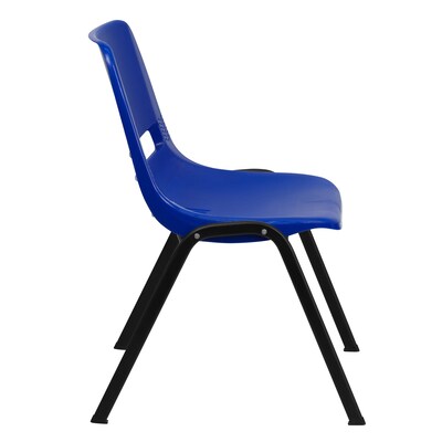 Flash Furniture HERCULES Series Plastic Shell Stack Chair, Blue/Black (RUTEO1BL)