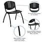 Flash Furniture HERCULES Series Plastic Stack Chair with Oval Cutout Back, Black (RUTNF01ABK)