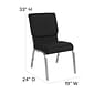 Flash Furniture HERCULES™ Fabric Stacking Church Chair, Black, Silver Vein Frame (XUCH60096BKSV)