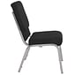 Flash Furniture HERCULES Series Fabric Stacking Church Chair, Black/Silver Vein Frame (XUCH60096BKSV)