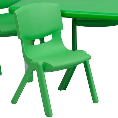 Flash Furniture Emmy Rectangular Activity Table Set, 24" x 48", Height Adjustable, Green (YCX13RECTBLGNE)