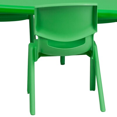 Flash Furniture Emmy Rectangular Activity Table Set, 24" x 48", Height Adjustable, Green (YCX13RECTBLGNE)
