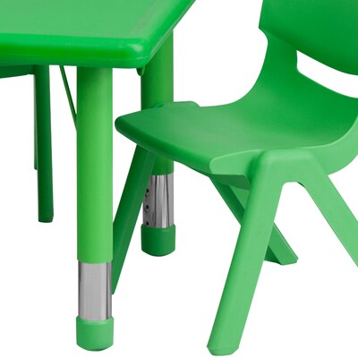 Flash Furniture Emmy Rectangular Activity Table Set, 24" x 48", Height Adjustable, Green (YCX13RECTBLGNE)