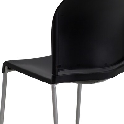 Flash Furniture HERCULES Plastic Stack Chair, Black (RUT238ABKGG)