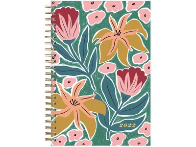 2022 Blue Sky Brit + Co Full Blooms 5 x 8 Weekly & Monthly Planner, Multicolor (136017)