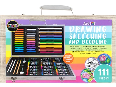 Art 101 Drawing, Skeetching, and Doodling Art Set, Assorted Colors, 111 Pieces (55111)