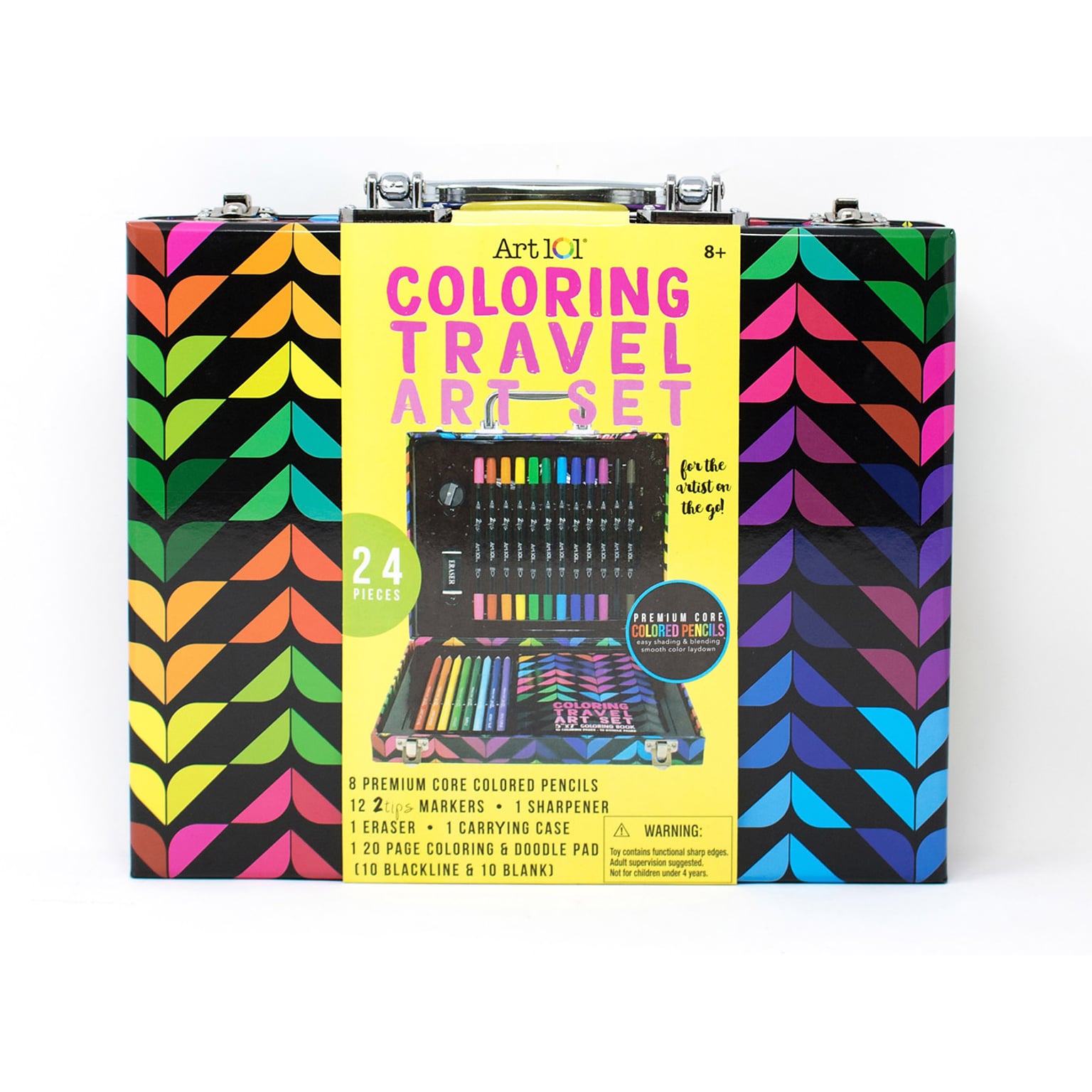 Art 101 Coloring Travel Art Set, Assorted Colors, 24 Pieces (31024)