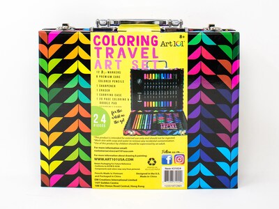 Art 101 Coloring Travel Art Set, Assorted Colors, 24 Pieces (31024)