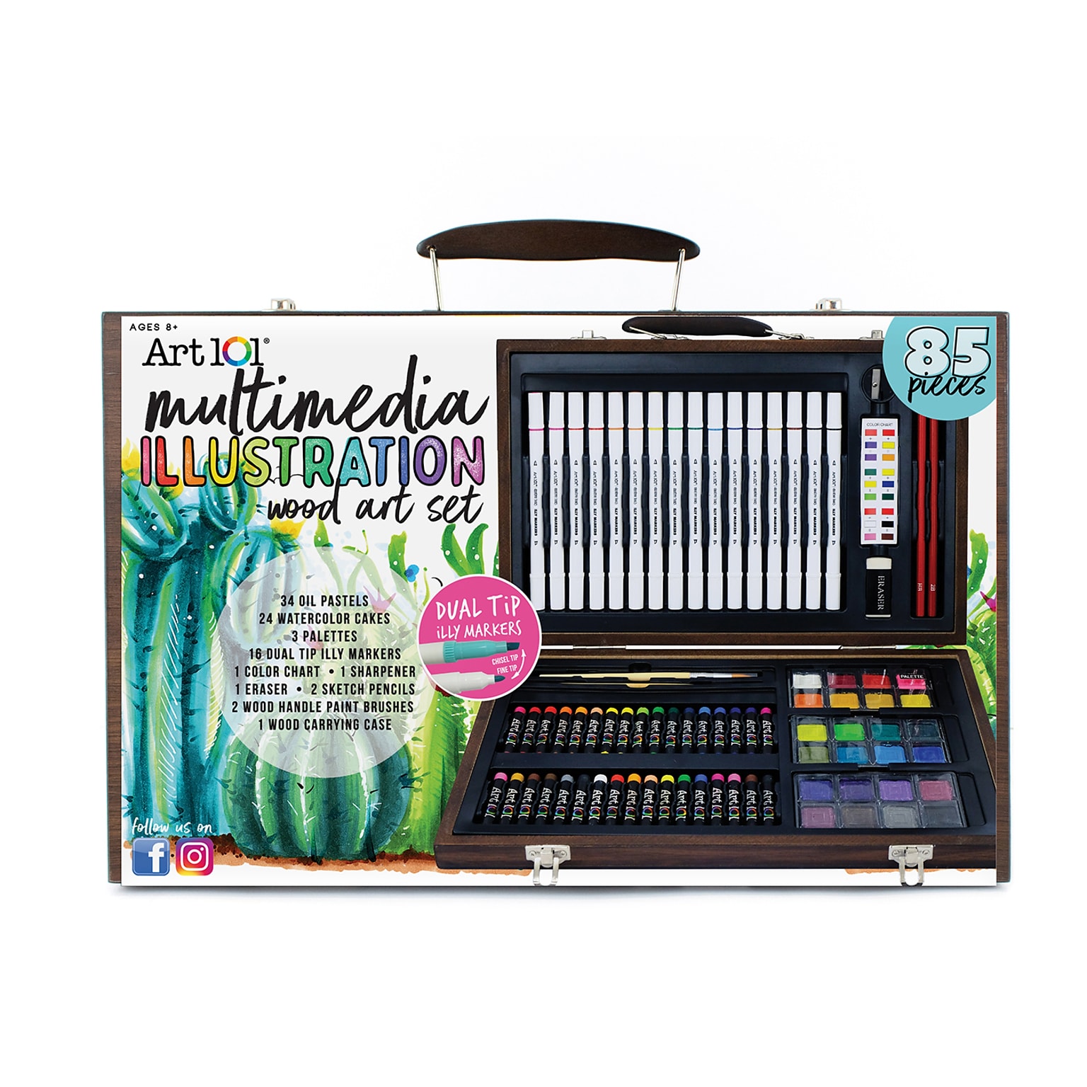 Art 101 Multimedia Illustration Art Set, Assorted Colors, 85 Pieces (53085)