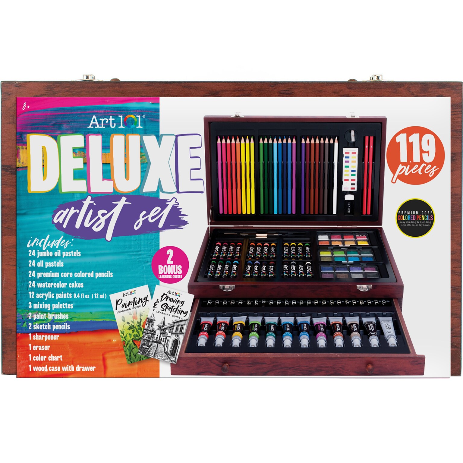 Art 101 Deluxe Art Set, Assorted Colors, 119 Pieces (56119)