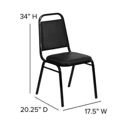 Flash Furniture HERCULES Series Vinyl Banquet Stacking Chair, Black, 4 Pack (4FDBHF2BKVYL)