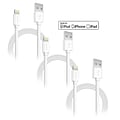 Overtime Apple MFi Certified Lighting USB 4ft Cable for iPhone/iPad/iPod Touch, White, Pack of 3 (CE