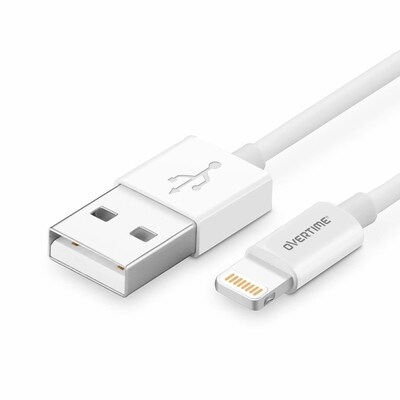 Overtime Apple MFi Certified Lighting USB 4ft Cable for iPhone/iPad/iPod Touch, White, Pack of 3 (CE14541A)