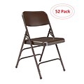 NPS 300 Series Premium All-Steel Brace Double Hinge Folding Chairs, Brown, 52 Pack (303/52)