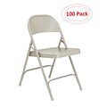 NPS 50 Series Standard All-Steel Folding Chairs, Gray/Gray, 100 Pack (52/100)