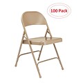NPS 50 Series Standard All-Steel Folding Chairs, Beige, 100 Pack (51/100)