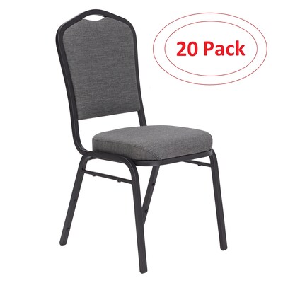 NPS 9300 Series Deluxe Fabric Upholstered Stack Chair, Natural Graystone/Black Sandtex, 20 Pack (936