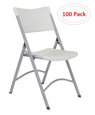 NPS 600 Series Blow Molded Folding Chairs, Speckled Gray/Textured Gray, 100 Pack (602/100)