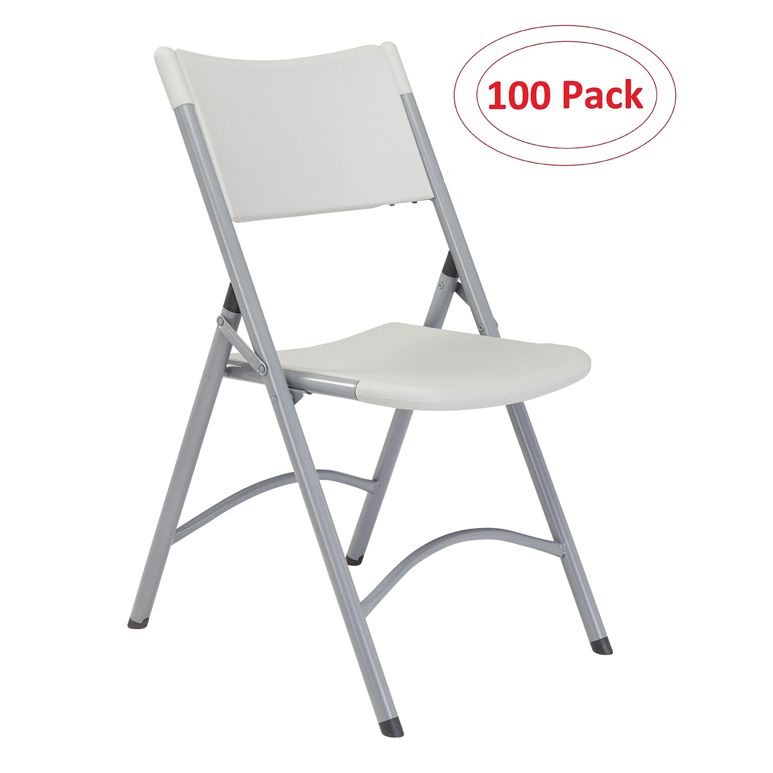 NPS 600 Series Blow Molded Folding Chairs, Speckled? Gray/Textured Gray, 100 Pack (602/100)