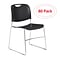 NPS 8500 Series Steel Frame Compact Plastic Stack Chair, Black, 80 Pack (8510/80)
