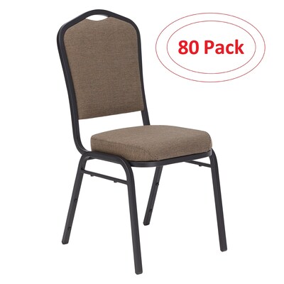 NPS 9300 Series Deluxe Fabric Upholstered Stack Chair, Natural Taupe/Black Sandtex, 80 Pack (9378-BT/80)