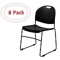 NPS Commercialine 850 Series Ultra Compact Stack Chair, Black, 8 Pack (850-CL/8)