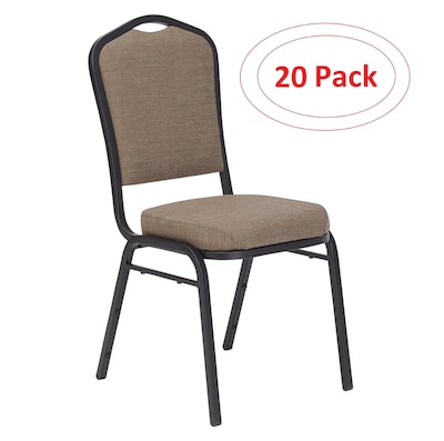 NPS 9300 Series Deluxe Fabric Upholstered Stack Chair, Natural Taupe/Black Sandtex, 20 Pack (9378-BT