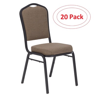 NPS 9300 Series Deluxe Fabric Upholstered Stack Chair, Natural Taupe/Black Sandtex, 20 Pack (9378-BT