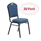 NPS 9300 Series Deluxe Fabric Upholstered Stack Chair, Natural Blue/Black Sandtex, 20 Pack (9374-BT/20)