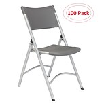NPS 600 Series Heavy Duty Plastic Folding Chair, Charcoal Slate, 100 Pack (620/100)