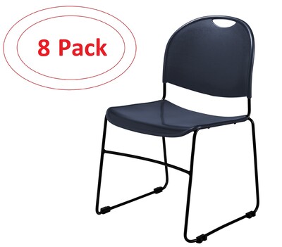 NPS Commercialine 850 Series Ultra Compact Stack Chair, Blue, 8 Pack (855-CL/8)