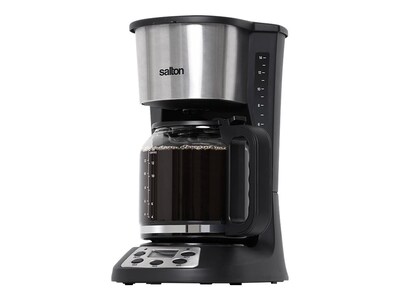 Salton Jumbo Java 14 Cups Automatic Drip Coffee Maker, Silver/Black (FC1667)