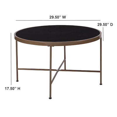 Flash Furniture Chelsea Collection Coffee Table, Black/Matte Gold (NANJN21751CT)