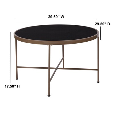 Flash Furniture Chelsea Collection Coffee Table, Black/Matte Gold (NANJN21751CT)