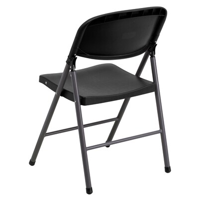 Flash Furniture HERCULES Series Plastic Folding Chair, Black/Charcoal, 2/Pack (2DADYCD50)