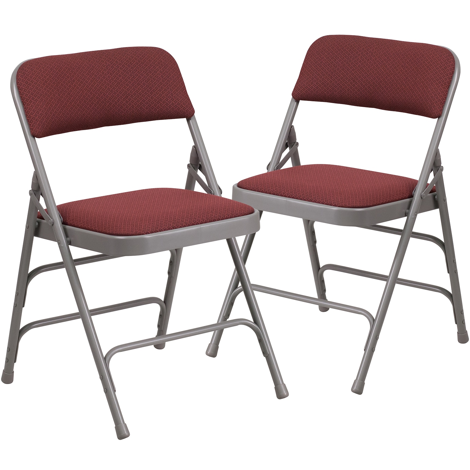 Flash Furniture HERCULES Series Fabric Folding Chair, Burgundy, 2/Pack (2AWMC309AFBG)