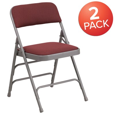 Flash Furniture HERCULES Series Fabric Folding Chair, Burgundy, 2/Pack (2AWMC309AFBG)