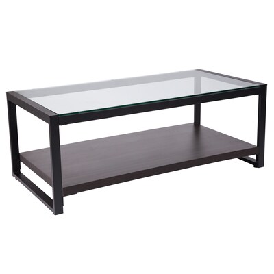 Flash Furniture Rosedale Coffee Table, Clear/Black (NANJH1735)