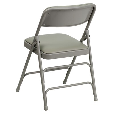 Flash Furniture HERCULES Series Vinyl Folding Chair, Gray, 2/Pack (2HAMC309AVGY)