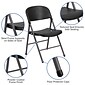 Flash Furniture HERCULES Series Plastic Folding Chair, Black/Charcoal, 2/Pack (2DADYCD50)