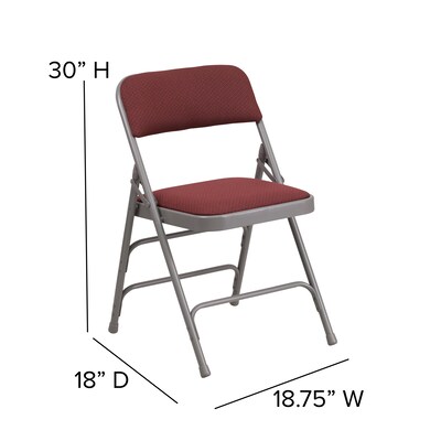 Flash Furniture HERCULES Series Fabric Folding Chair, Burgundy, 2/Pack (2AWMC309AFBG)