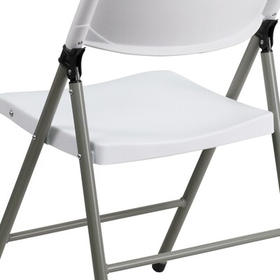 Flash Furniture HERCULES Series Plastic Folding Chair, White, 2/Pack (2DADYCD70WH)