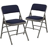 Flash Furniture HERCULES Series Fabric Folding Chair, Navy Blue, 2/Pack (2HAMC309AFNVY)