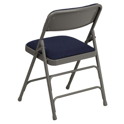 Flash Furniture HERCULES Series Fabric Folding Chair, Navy Blue, 2/Pack (2HAMC309AFNVY)