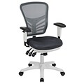 Flash Furniture Nicholas Ergonomic Mesh Swivel Multifunction Executive Office Chair, Dark Gray/White Frame (HL0001WHDKGY)