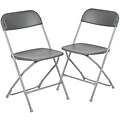 Flash Furniture HERCULES Series Plastic Banquet/Reception Chair, Gray, 2/Pack (2LEL3GREY)